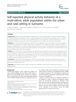 Self-reported physical activity behavior of a multi