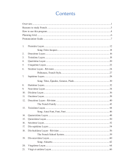 French I Teacher Manual Sample