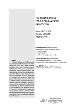 THE MANDATE SYSTEM FOR THE BELGIAN PUBLIC
