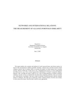 networks and international relations: the measurement of alliance