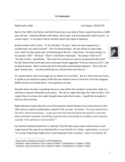 It`s Awesome! Rabbi Esther Adler Yom Kippur, 2015/5776 Back in