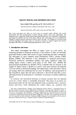 Equity Issues and Offering Dilution - G. William Schwert