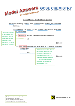 ReviseScience.co.uk Atomic Masses &ndash; Grade C Exam Question