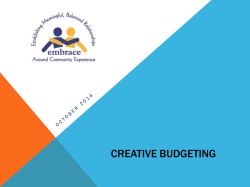 creative budgeting - San Diego Housing Federation