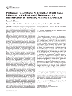 Postcranial Pneumaticity: An Evaluation of Soft