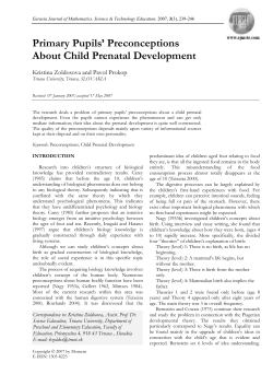 Primary Pupils` Preconceptions About Child Prenatal Development