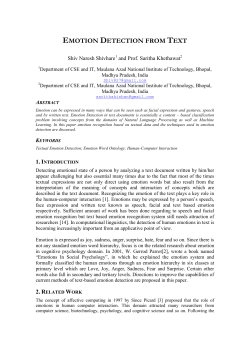 EMOTION DETECTION FROM TEXT