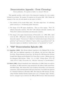 Democratization Appendix - Event Chronology