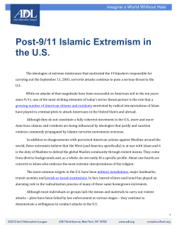 Post-9/11 Islamic Extremism in the U.S.