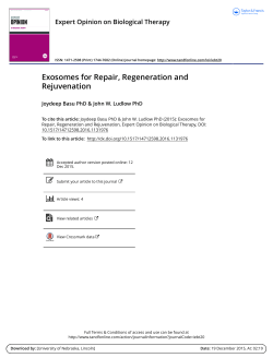 Exosomes for Repair, Regeneration and Rejuvenation