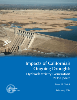 Impacts of California`s Ongoing Drought: Hydroelectricity Generation