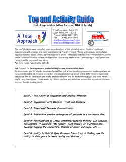 List of toys and activities focus on DIR &reg; levels