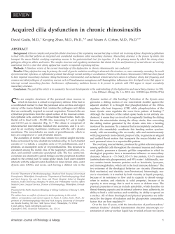 Acquired cilia dysfunction in chronic rhinosinusitis