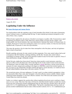 Legislating Under the Influence