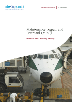 Maintenance, Repair and Overhaul (MRO)