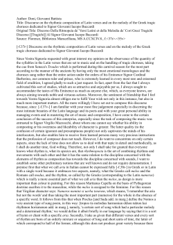 Author: Doni, Giovanni Battista Title: Discourse on the rhythmic