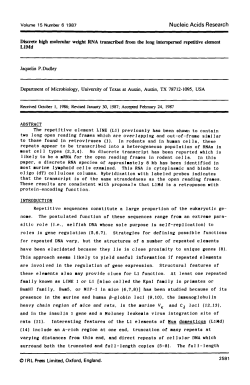 Discrete high molecular weight RNA transcribed from the long