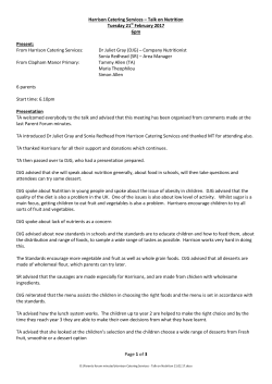Page 1 of 3 Harrison Catering Services &ndash; Talk on Nutrition Tuesday