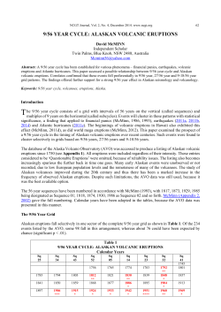 9/56 Year Cycle: Alaskan Volcanic Eruptions