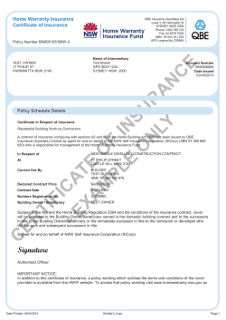 certificate of insurance