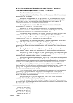 Cairo Declaration on Managing Africa`s Natural Capital