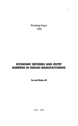 economic reforms and entry barriers in indian