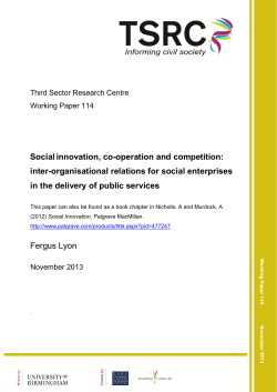 Social innovation, co-operation and competition