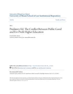 The Conflict Between Public Good and For