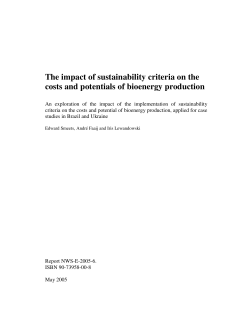The impact of sustainability criteria on the costs and potentials of