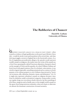 The Robberies of Chaucer - Journal Hosting and Publishing