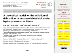 Initiation of debris flow in unconsolidated soil