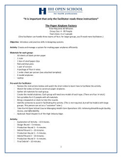 *It is important that only the facilitator reads these instructions* The