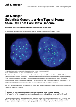 Lab Manager - Nissim Benvenisty