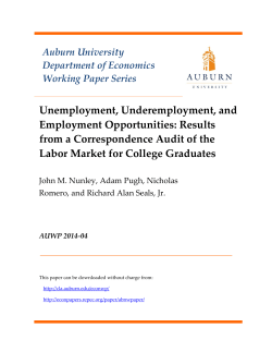 Unemployment, Underemployment, and Employment