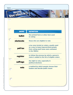 ballot electorate poll tax register su rage vote