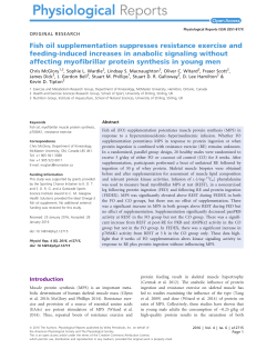 Fish oil supplementation suppresses resistance exercise and