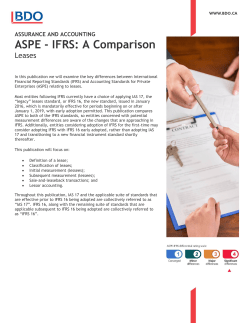 ASPE - IFRS: A Comparison