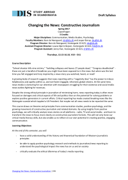 Changing the News: Constructive Journalism