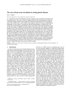 The role of deep ocean circulation in setting glacial