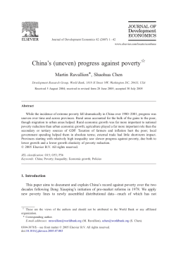 China`s (uneven) progress against poverty