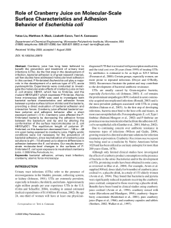 Role of cranberry juice on molecular