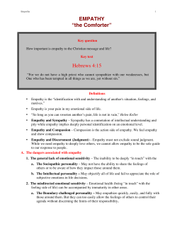 EMPATHY &ldquo;the Comforter&rdquo;