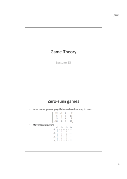 Game Theory Zero‐sum games