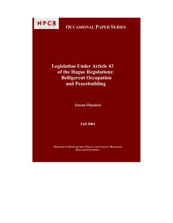 Legislation Under Article 43 of the Hague Regulations