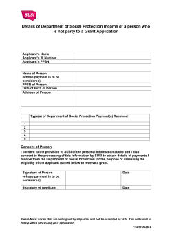 Details of Department of Social Protection Income of a person