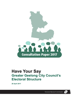 Consultation Paper: Have Your Say On Greater Geelong City