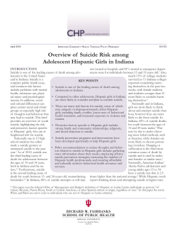 Overview of Suicide Risk among Adolescent Hispanic Girls in Indiana