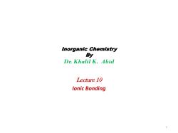 Inorganic Chemistry By Dr. Khalil K. Abid