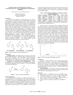 Investigation Of The Oxidative Coupling Polymerization Of 3