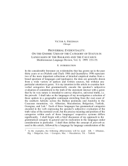 PROVERBIAL EVIDENTIALITY - Create and Use Your home